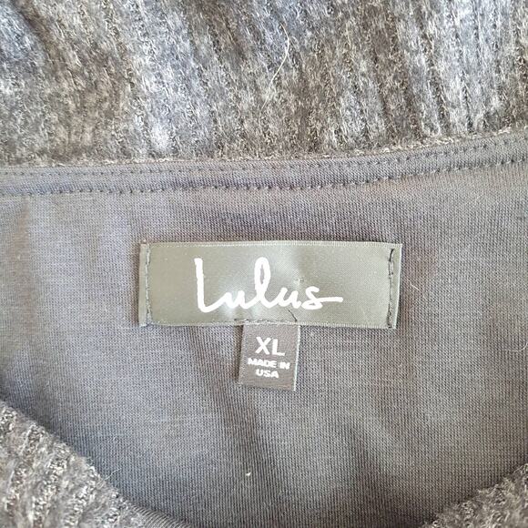 NEW Lulus London Lovely Skater Dress Ribbed Knit Gray Soft XL - Picture 11 of 12